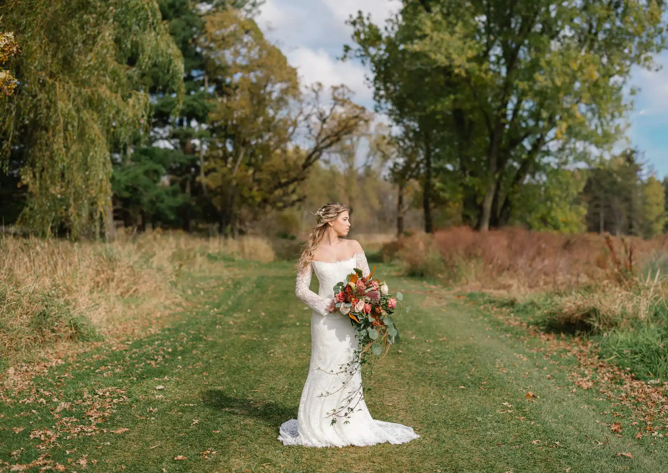 Warm & Spicy Wedding Florals at Lapham Peak Lodge by Belle Fiori, Ltd.