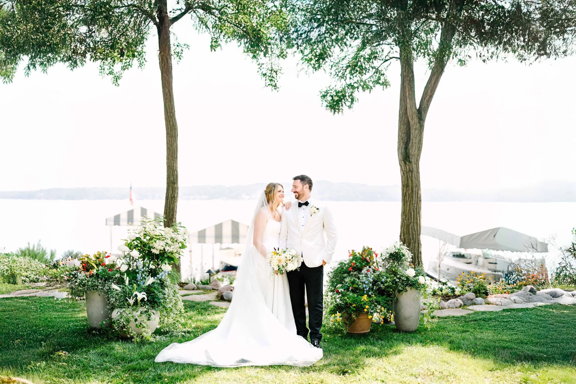 A Vibrant Lake Geneva Wedding with a Lakeside Ceremony and Riviera Ballroom Reception