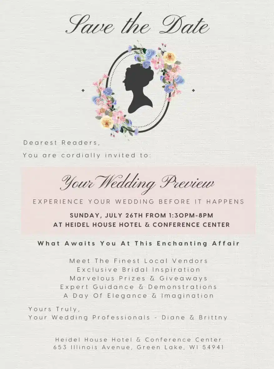 Your Wedding Preview Event at Heidel House Hotel & Event Center