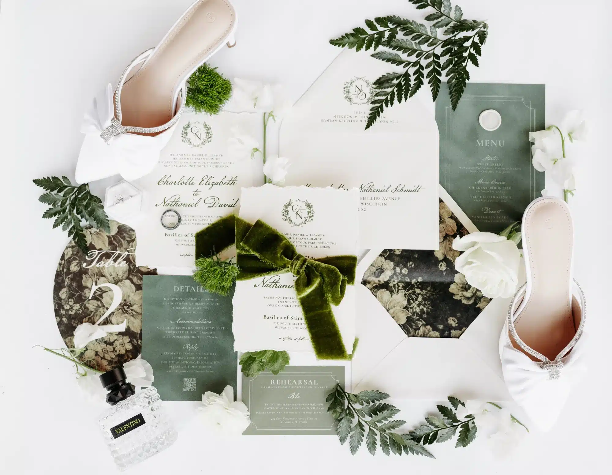 Wedding invitation suite designed by Paperwhites in Milwaukee. Wedding invitation suite designed by Paperwhites in Milwaukee.