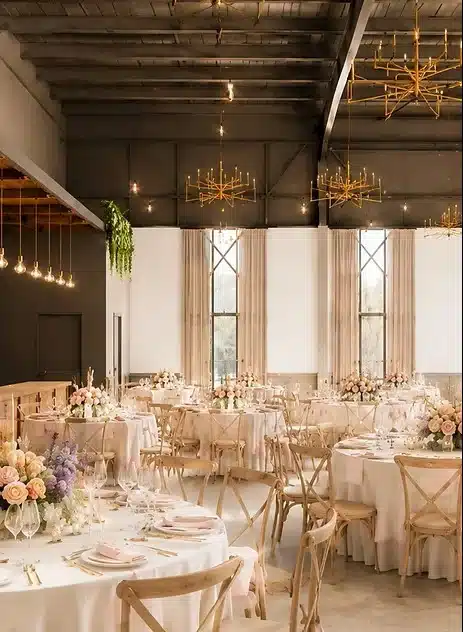 Tennyson Wedding Set up 2 - Wooden Chairs