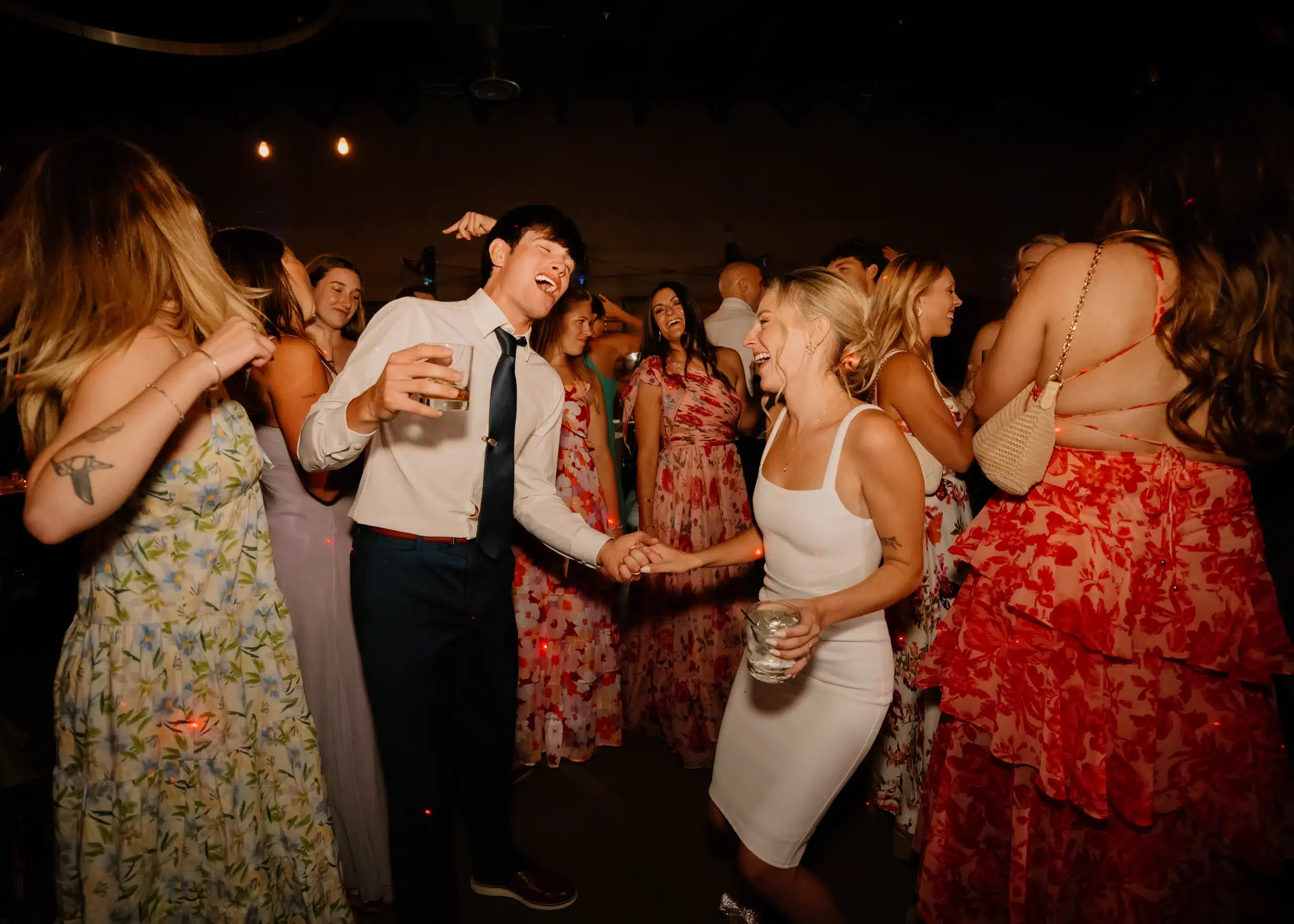 Bride and groom dance the night away at their wedding reception.