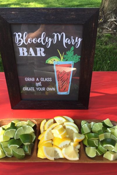 Bloody Mary Bar sign with cut up items