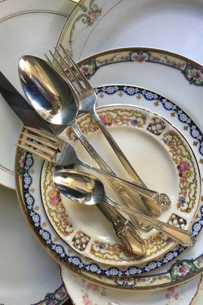 Vintage flatware and china for your wedding day