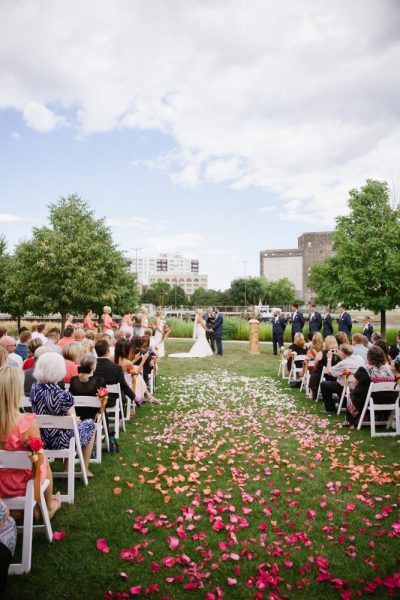 Wedding ceremony at 1903 Events at the Harley Davidson Museum