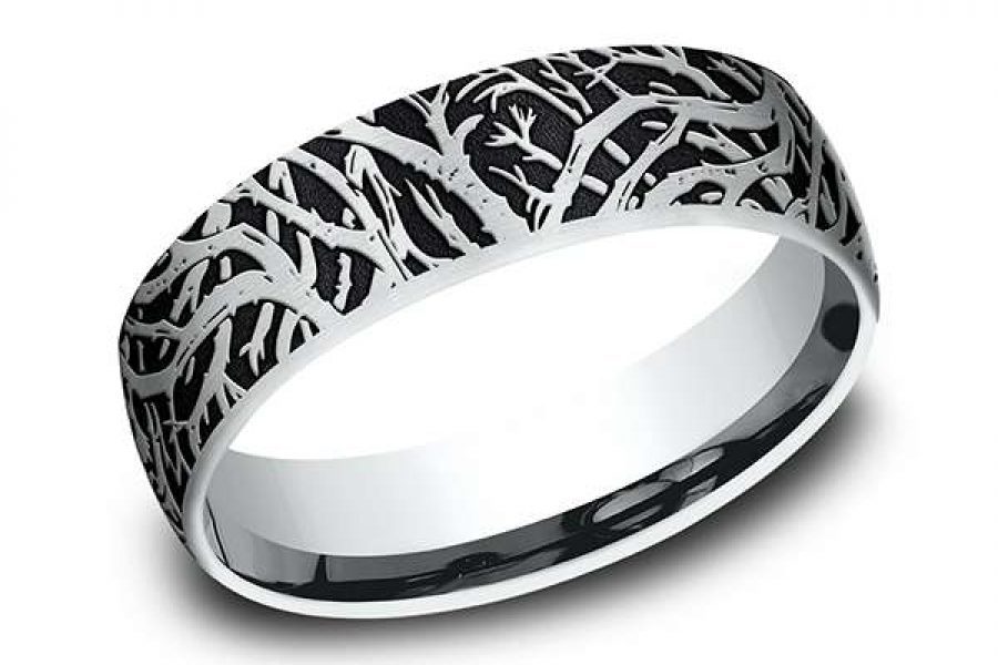 Black and silver wedding band