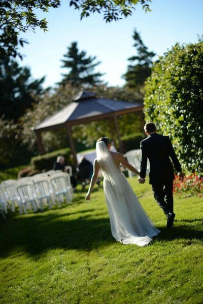 Outdoor weddings at Davians Catering & Conference Center with Bride and Groom