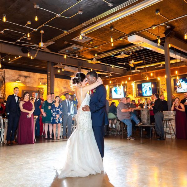 Bride and groom's first dance at Terrace 167 wedding reception