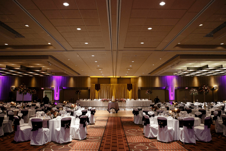 Wedding reception set up at the Hyatt Regency Milwaukee