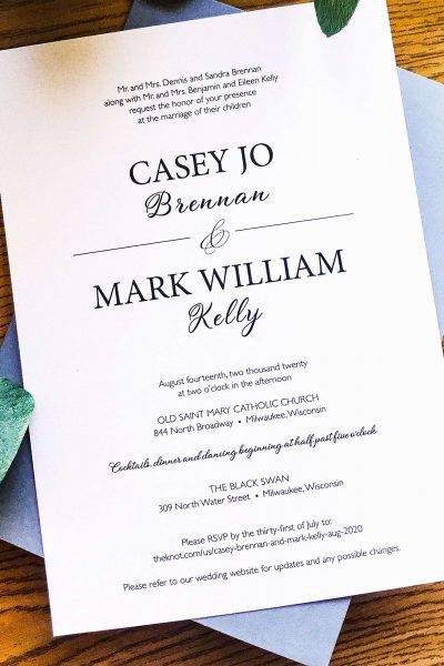 Simple and elegant wedding invitation by CMYKnot.