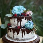 Woodsy cake with dripping chocolate