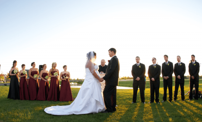 Bride and groom marry at Washington County Fair Park