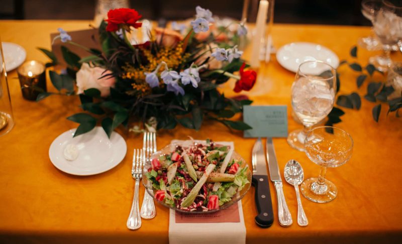 Saz's Catering offers elegant salad options, adding the perfect touches of greens to kick off the main course
