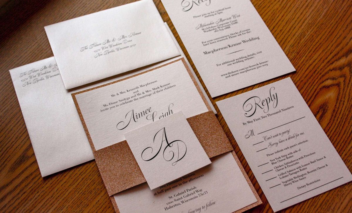 Traditional wedding invitation suite by CMYKnot