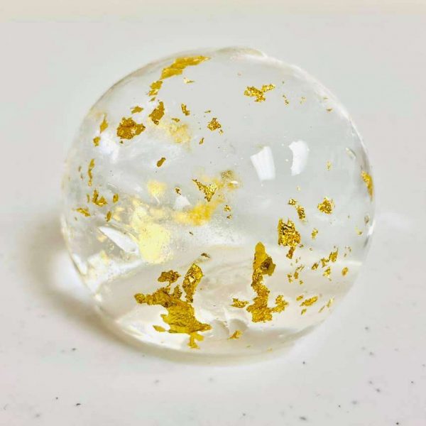 Gold flaked ice sphere