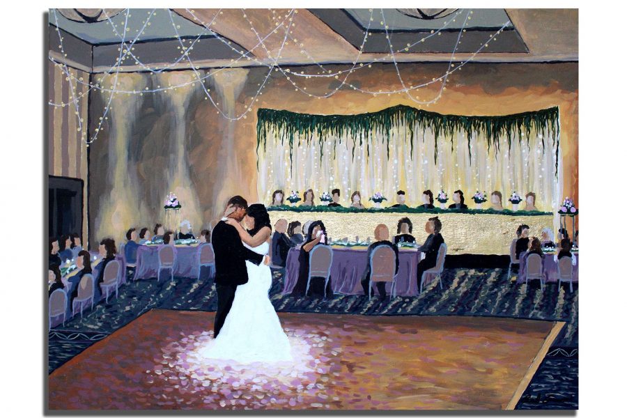 First dance painting by Brad Geers- Live wedding painter in Milwaukee