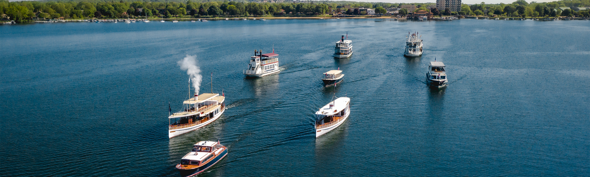 Lake Geneva Cruise Line fleet on the water