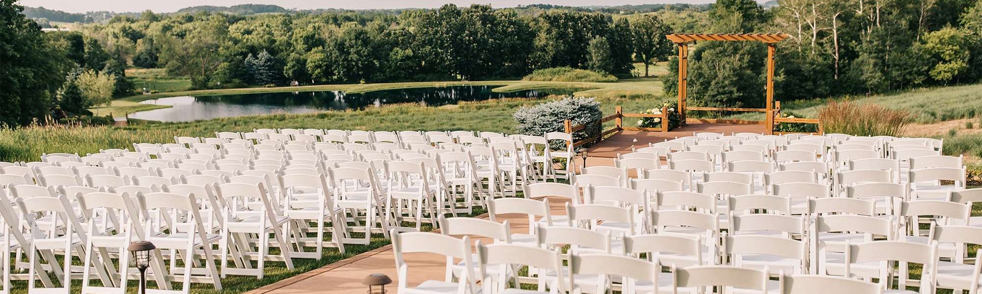 Outdoor wedding ceremony area at Milford Hills in Johnson Creek, WI